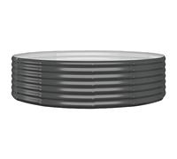 vidaXL Garden Raised Bed, Anthracite Powder-coated Steel Round Planter - Spacious, Weather-resistant Outdoor Pot for Plants