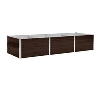 vidaXL Garden Raised Bed Galvanised Steel Open Bottom Heavy Duty Outdoor Backyard DIY Raised Bed Flower Vegetable Box Basket Brown 240x80x45cm