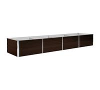 vidaXL Garden Raised Bed Brown 320x80x45cm Galvanised Steel Planter Flower Box