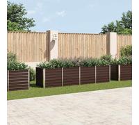 vidaXL Garden Raised Bed Brown 320x80x77 cm Galvanised Steel