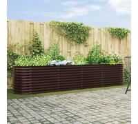 vidaXL Garden Raised Bed Brown 400 x 80 x 81 cm Steel