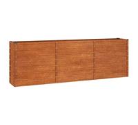 vidaXL Garden Raised Bed Corten Steel 240x40x77 cm - -, Weathering Outdoor Planter for Plants, Vegetables, Herbs and Flowers