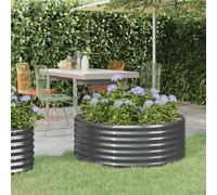 vidaXL Garden Raised Bed Powder-coated Steel 100x100x36 cm Anthracite, Black