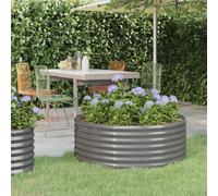 vidaXL Garden Raised Bed Galvanised Steel 100x100x36 cm Grey