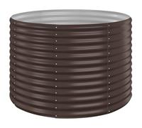 vidaXL Garden Raised Bed Flower Stand Pot Plant Tray Balcony Flower Box Plant Pot Stand Patio Planter Box Galvanised Steel 100x100x68 cm Brown