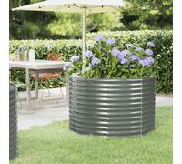 vidaXL Garden Raised Bed Galvanised Steel 100x100x68 cm Grey