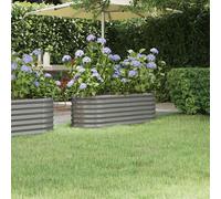 (grey, 114 x 40 x 36 cm) vidaXL Garden Planter Patio Flower Pot Raised Garden Bed Powder-coated Steel