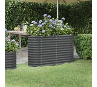 vidaXL Anthracite Powder-coated Steel Raised Garden Bed - 114x40x68 cm - Sturdy Oval Planter for Outdoor, Patio, Balcony Vegetable/Flower Growing