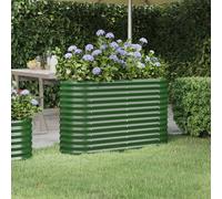(green, 114 x 40 x 68 cm) vidaXL Garden Planter Patio Flower Pot Raised Garden Bed Powder-coated Steel