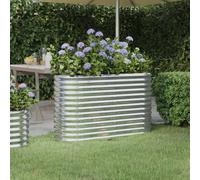 vidaXL Garden Raised Bed Galvanised Steel 114x40x68 cm Silver