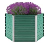 vidaXL Green Galvanised Steel Raised Garden Bed 129 x 129 x 77cm - Size: 77 x 129 x 129cm - Wilko