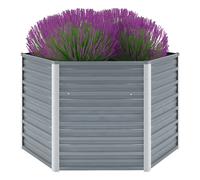 vidaXL Garden Raised Bed Galvanised Steel 129x129x77 cm Grey