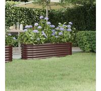 (brown, 152 x 40 x 36 cm) vidaXL Garden Planter Patio Flower Pot Raised Garden Bed Powder-coated Steel