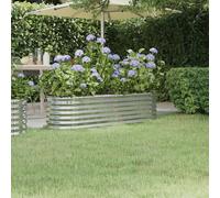 vidaXL Garden Raised Bed Galvanised Steel 152x40x36 cm Silver