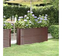 (brown, 152 x 40 x 68 cm) vidaXL Garden Planter Patio Flower Pot Raised Garden Bed Powder-coated Steel