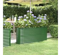 vidaXL Garden Raised Bed Powder-coated Steel 152x40x68 cm Green, Green