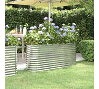 vidaXL Garden Raised Bed Galvanised Steel 152x40x68 cm Silver