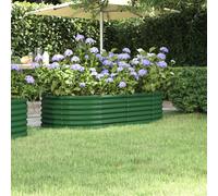 vidaXL Garden Raised Bed Powder-coated Steel 152x80x36 cm Green, Green