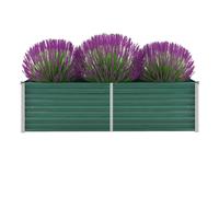 vidaXL Garden Raised Bed Galvanised Steel 160x40x45cm Green Plant Raised Bed