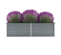vidaXL Garden Raised Bed Galvanised Steel 160x40x45 cm Grey