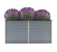 vidaXL Garden Raised Bed Galvanised Steel 160x40x77 cm Grey
