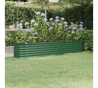 (green, 224 x 40 x 36 cm) vidaXL Garden Planter Patio Flower Pot Raised Garden Bed Powder-coated Steel