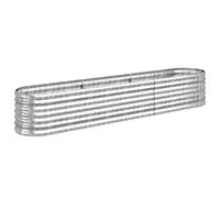 vidaXL Garden Raised Bed Galvanised Steel 224x40x36 cm Silver