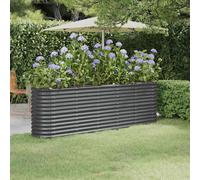 vidaXL Garden Raised Bed Galvanised Steel 224x40x68 cm Anthracite
