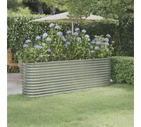 vidaXL Garden Raised Bed Galvanised Steel 224x40x68 cm Silver