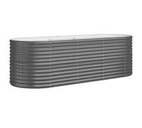 vidaXL Anthracite Galvanised Steel Raised Garden Bed 68 x 224 x 80cm - Grey - Wilko