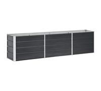 vidaXL Raised Garden Bed in Anthracite - Galvanised Steel Planter Box for Outdoor Gardening, Vegetables, Herbs and Flowers, Extra Large Size (240x40x45cm)