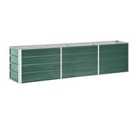 vidaXL Galvanised Steel Garden Raised Bed - Green Outdoor Planter Pot, Ideal for Gardening Vegetables, Herbs and Flowers, Easy to Assemble, 240x40x45cm
