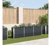 vidaXL Garden Raised Bed Galvanised Steel 240x40x77 cm Anthracite