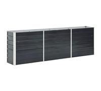 vidaXL Garden Raised Bed in Anthracite - Galvanised Steel Construction - Spacious and Weather-Resistant Outdoor Planter - Perfect for Patios or Balconies - Assembly Required