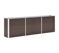 vidaXL Garden Raised Bed Planter - Spacious Galvanised Steel Outdoor Garden Planter, Perfect for Grow-Your-Own Plant Enthusiasts, with an Open Bottom and Weather Resistant Design - Brown.