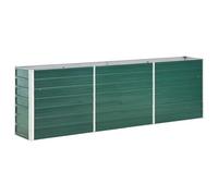 vidaXL Garden Raised Bed - 240x40x77cm, Galvanised Steel, Green, Spacious Outdoor Planter Box for Patio/Garden