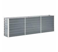 vidaXL Garden Raised Bed Galvanised Steel 240x40x77 cm Grey