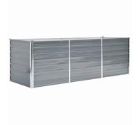 vidaXL Garden Raised Bed Galvanised Steel 240x80x77 cm Grey
