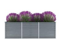 vidaXL Garden Raised Bed Galvanised Steel 240x80x77cm Grey