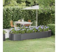 vidaXL Garden Raised Bed Galvanised Steel 249x100x36 cm Anthracite