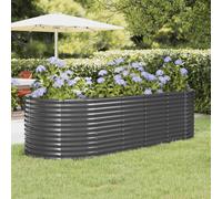 vidaXL Garden Raised Bed Galvanised Steel 249x100x68 cm Anthracite
