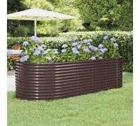 vidaXL Garden Raised Bed Powder-coated Steel 249x100x68 cm Brown, Brown