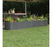 (anthracite, 260 x 40 x 36 cm) vidaXL Garden Planter Patio Flower Pot Raised Garden Bed Powder-coated Steel