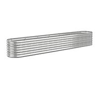 vidaXL Garden Raised Bed Powder-coated Steel 260x40x36 cm Silver, Silver