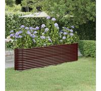 vidaXL Garden Raised Bed Powder-coated Steel 260x40x68 cm Brown, Brown