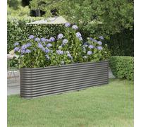 vidaXL Garden Raised Bed Galvanised Steel 260x40x68 cm Grey