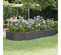 vidaXL Large Garden Raised Bed - Powder-Coated Steel, Anthracite Color with Ample Planting Space, Ideal for Outdoor Gardens, Patios, or Balconies
