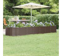 vidaXL Garden Raised Bed Galvanised Steel 296x80x36 cm Brown