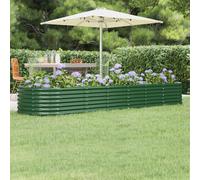 vidaXL Garden Raised Bed Galvanised Steel 296x80x36 cm Green