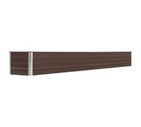 vidaXL Garden Raised Bed Outdoor Patio Raised Bed Balcony Flower Pot Growing Plant Vegetable Box Galvanised Steel 320x40x45cm Brown